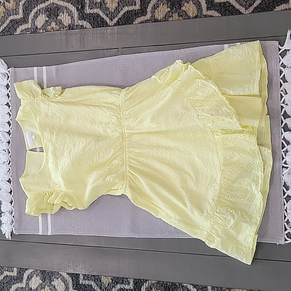 Yellow textured spring/summer dress girls size 14